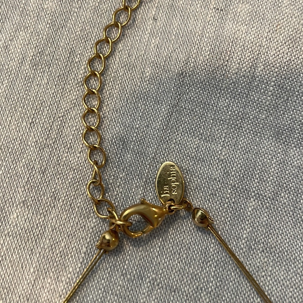 Lia Sophia neutral stone gold necklace - Picture 3 of 3